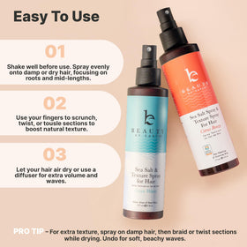 Beauty by Earth bottle on a beach setting communicating ocean scent and effortless style benefit