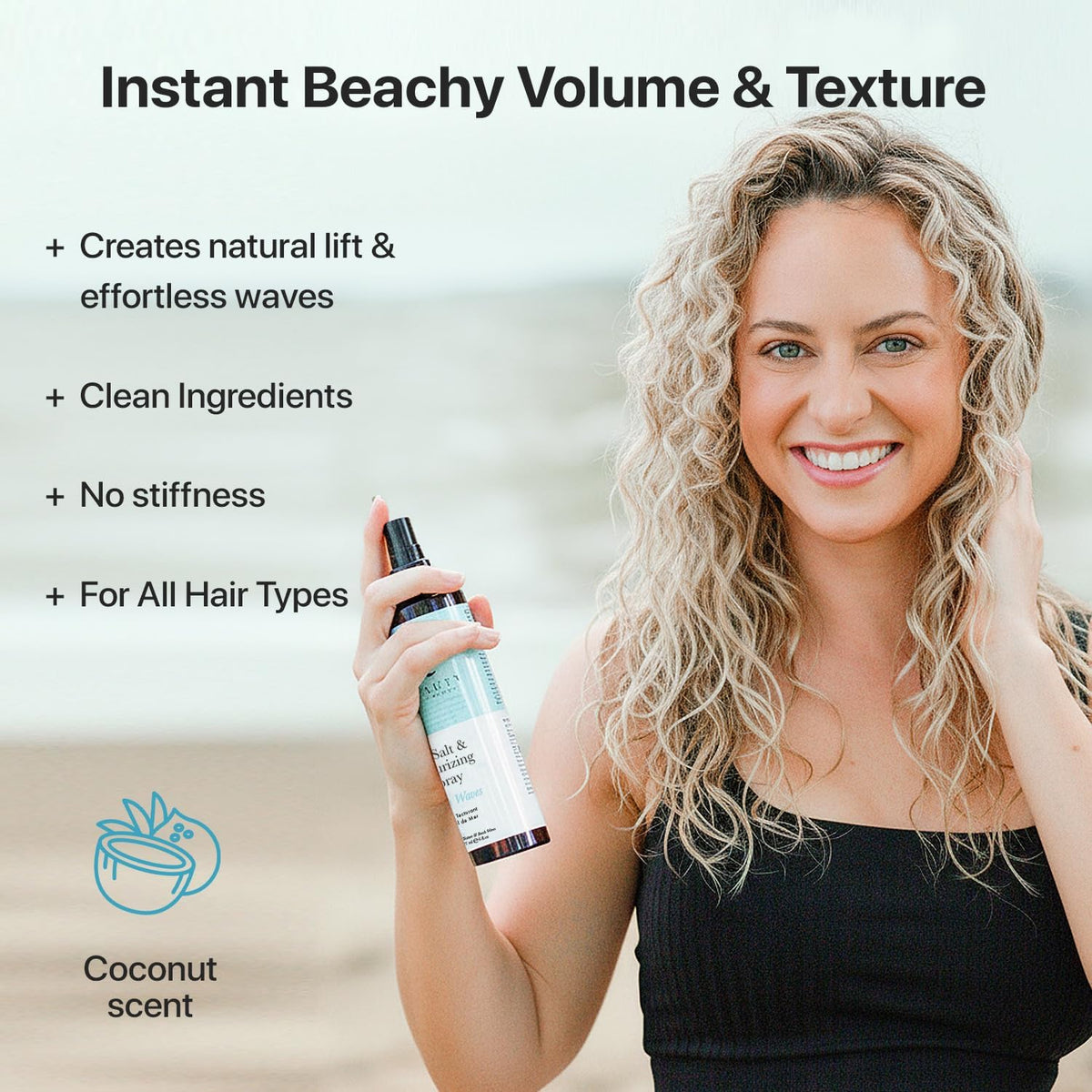 Beauty by Earth bottle with aloe and oils illustrating natural ingredients and hydration benefit