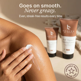 Beauty by Earth bottles in hand showing compact sizes for travel