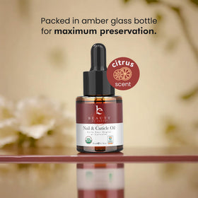 Beauty by Earth bottle in hand for size comparison, convenient travel-friendly benefit