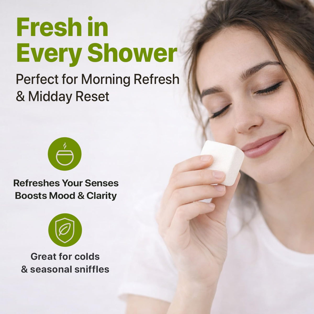 Beauty by Earth steamer in shower releasing steam for an invigorating aromatherapy boost