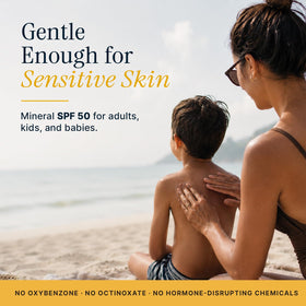 Beauty by Earth label close-up detailing organic ingredients and transparency benefit