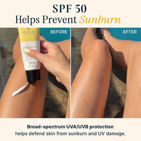 Beauty by Earth pump top dispensing sunscreen for easy application benefit