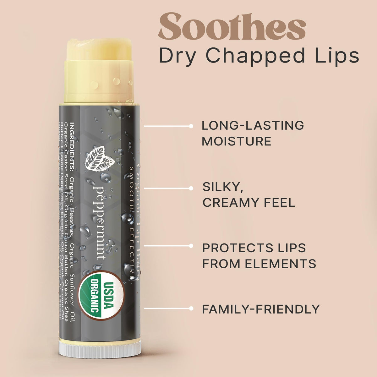 Beauty by Earth close-up of balm texture revealing smooth hydrating sheen