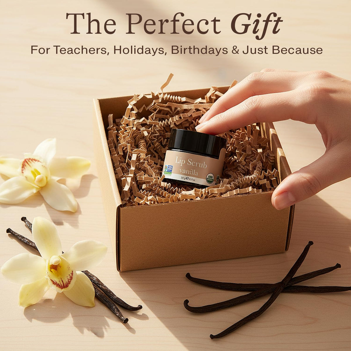 Beauty by Earth label detail with certified organic seal visible