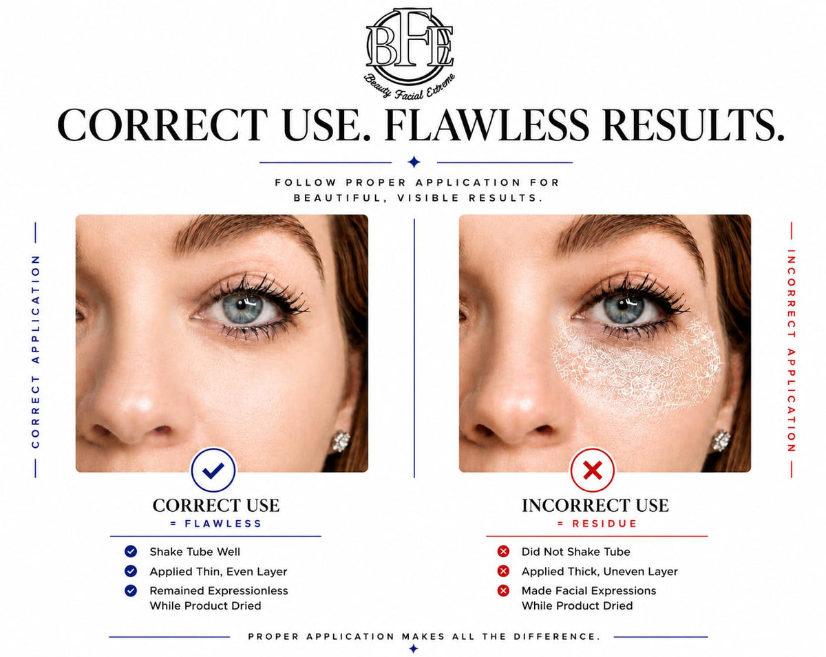 Beauty Facial Extreme on model makeup-ready eyes for refreshed camera look