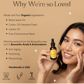 Beauty Glow frankincense resin close-up highlighting natural resin and ingredient authenticity