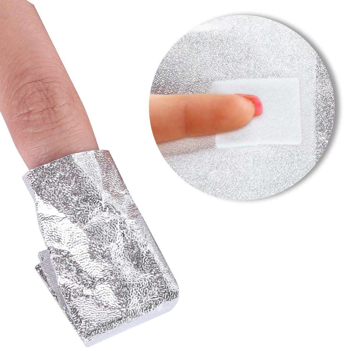 Beauty Max foil wrap in use on a finger for quicker gel removal