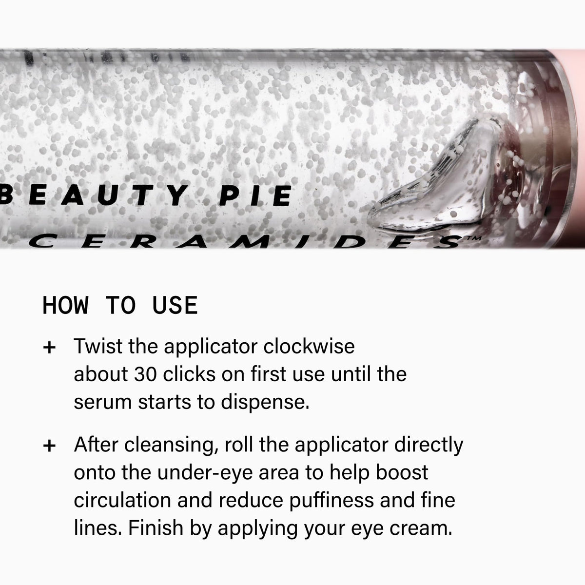 Beauty Pie ingredients label highlighting ceramides and hydrating actives