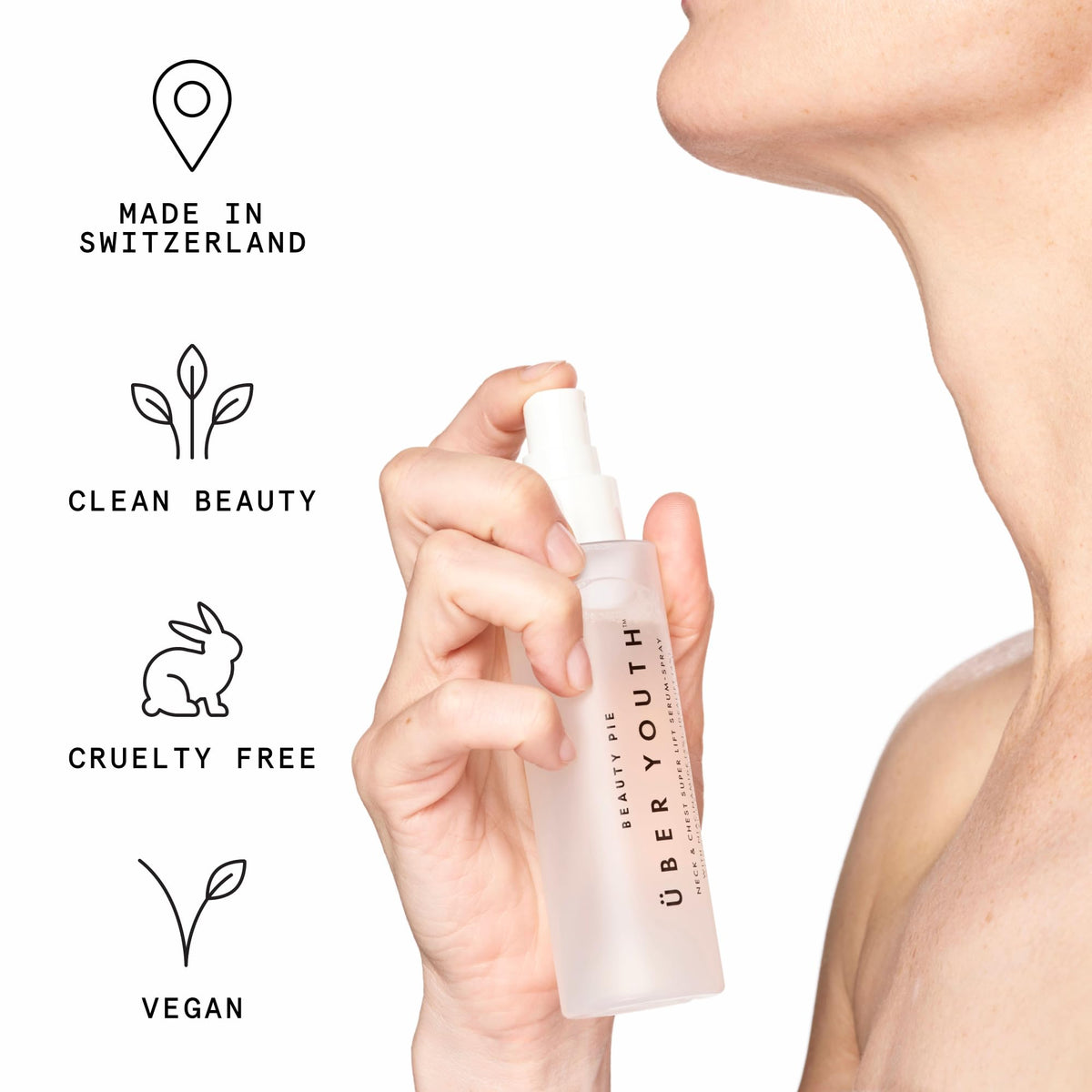 Beauty Pie label close-up listing peptides and niacinamide benefits