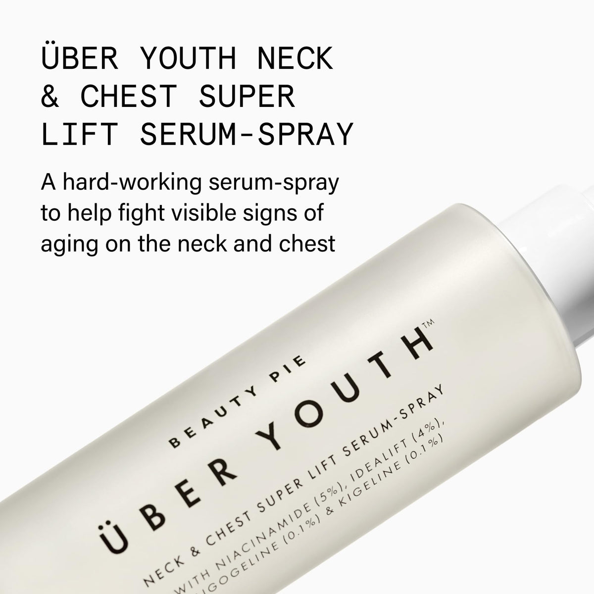 Beauty Pie applied to neck demonstrating targeted lifting benefit