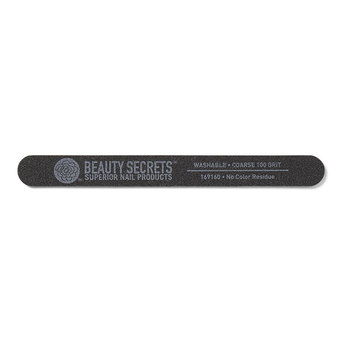 Beauty Secrets coarse 100-grit file texture close-up showing aggressive grit for fast shaping