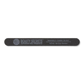 Beauty Secrets coarse 100-grit file texture close-up showing aggressive grit for fast shaping