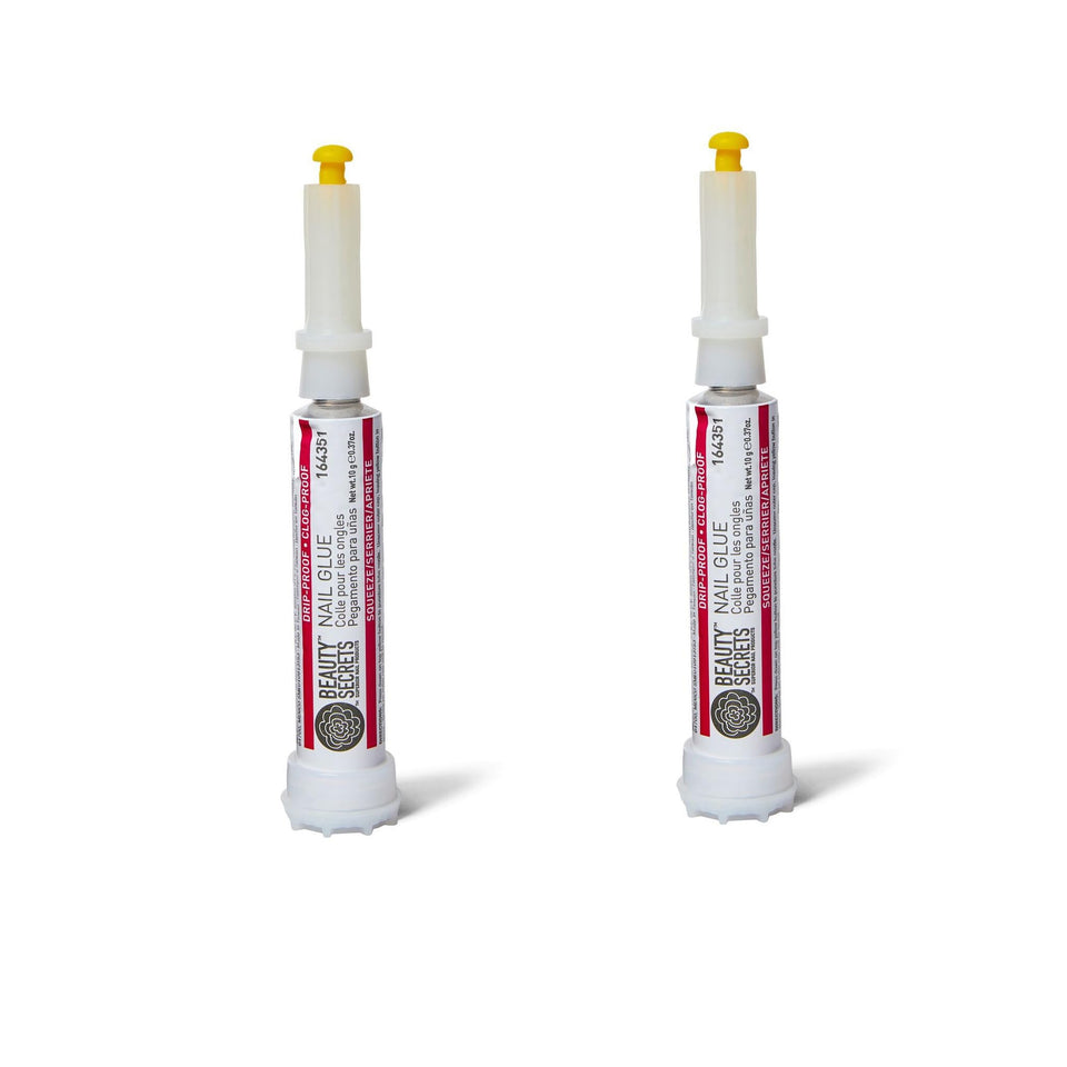 BEAUTY SECRETS front packaging showing two glue tubes and branding benefit: instant bond