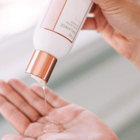 beautybio dispensing gel on hand demonstrating controlled pump and economy
