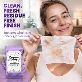 BEAUTYfRIZZ wipe removing mascara to show effective makeup dissolving