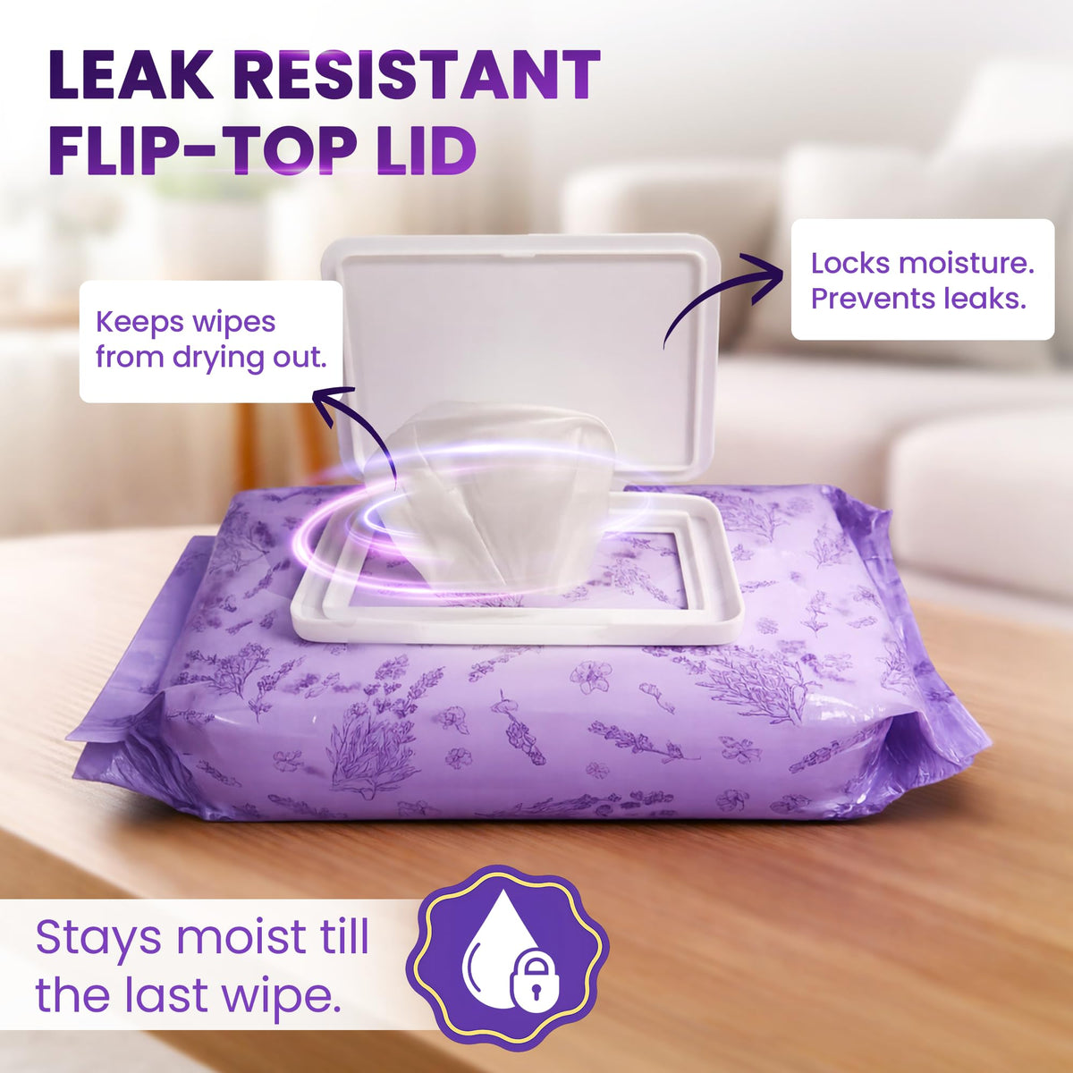 BEAUTYfRIZZ wipe in hand pulled from pack for on-the-go convenience