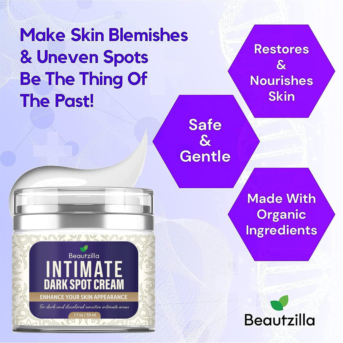 Beautzilla open cap and cream texture highlighting smooth blend benefit