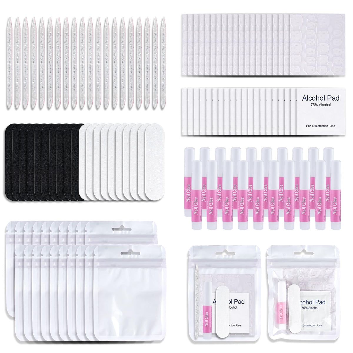Bebbtiy front packaging showing full disposable manicure kit for easy retail