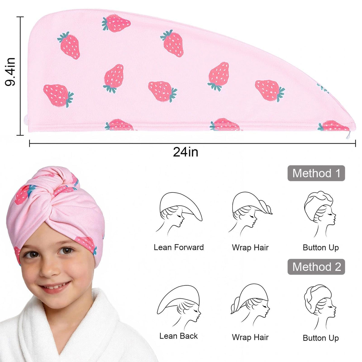 BeBeJoJo profile of wrap with hair contained showing comfortable low-bulk fit