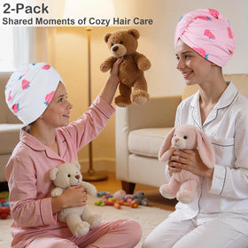 BeBeJoJo child wearing towel wrap in bathroom showing hands-free drying benefit