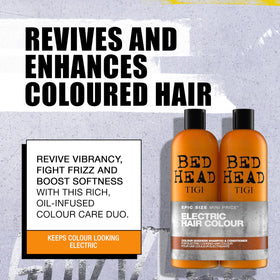 Bed Head back label close-up listing ingredients and usage directions