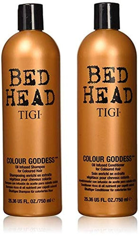 Bed Head Color Goddess front packaging shows duo and benefits