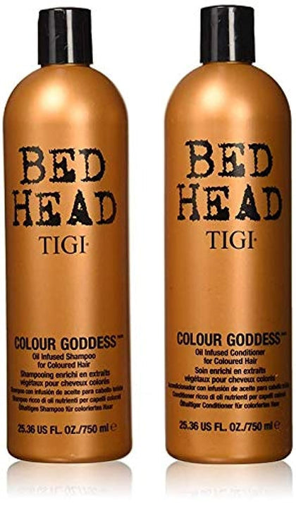 Bed Head Color Goddess front packaging shows duo and benefits