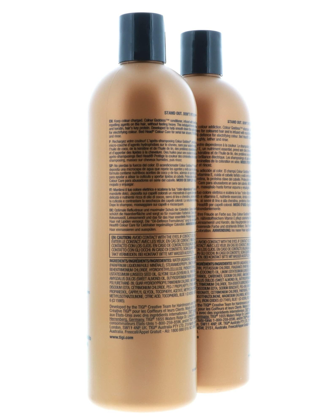 Bed Head Color Goddess sweet almond coconut keratin ingredients staged