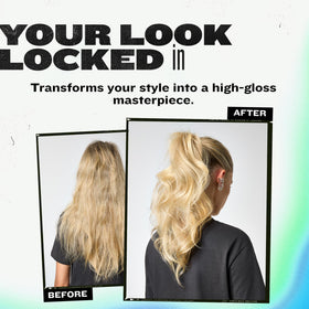 Bed Head texture close-up showing glossy finish on hair strands