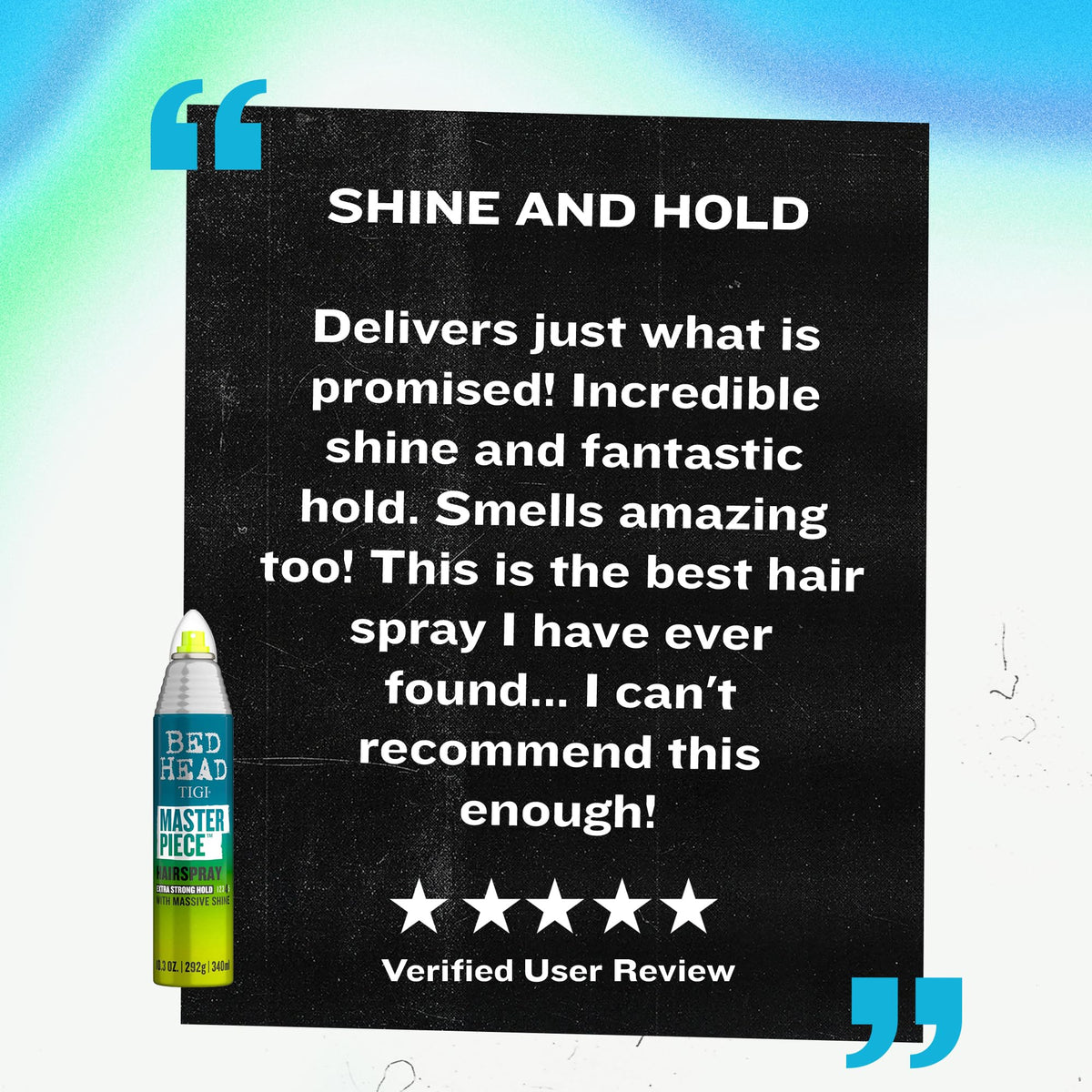 Bathroom shelf with Bed Head Masterpiece showcasing everyday styling convenience benefit
