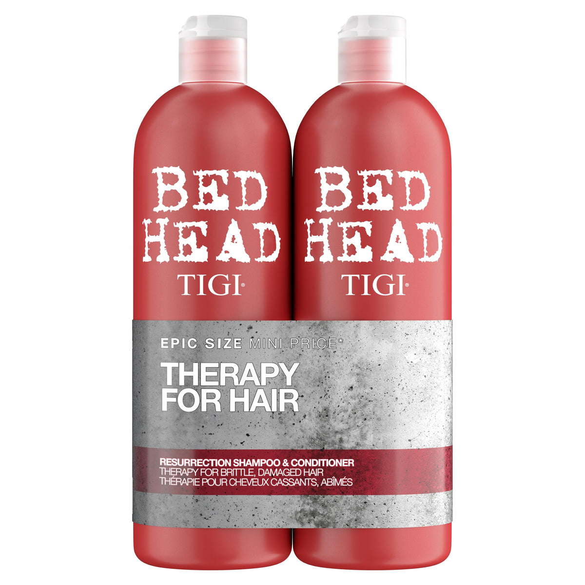 Bed Head Resurrection duo front packaging showing two large bottles and brand clarity
