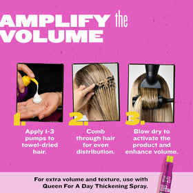Bed Head Small Talk styled hair after blow-dry showing added volume