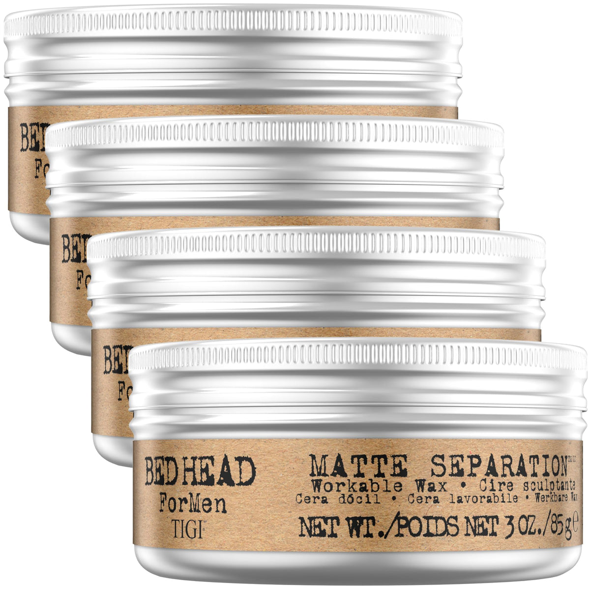 Bed Head container front packaging showing label and travel-friendly size benefit