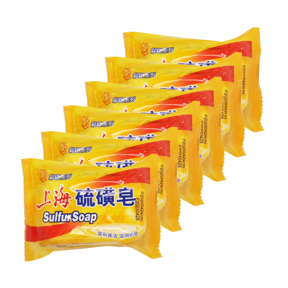 Bee & Flower front packaging showing six individually wrapped sulfur bars benefit deep cleansing