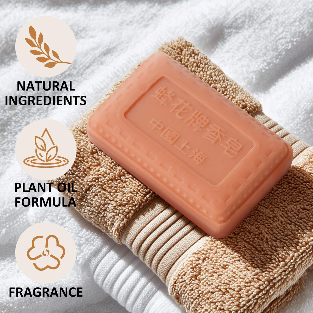 Bee & Flower rich lather from sandalwood bar, cleansing and moisturizing benefit