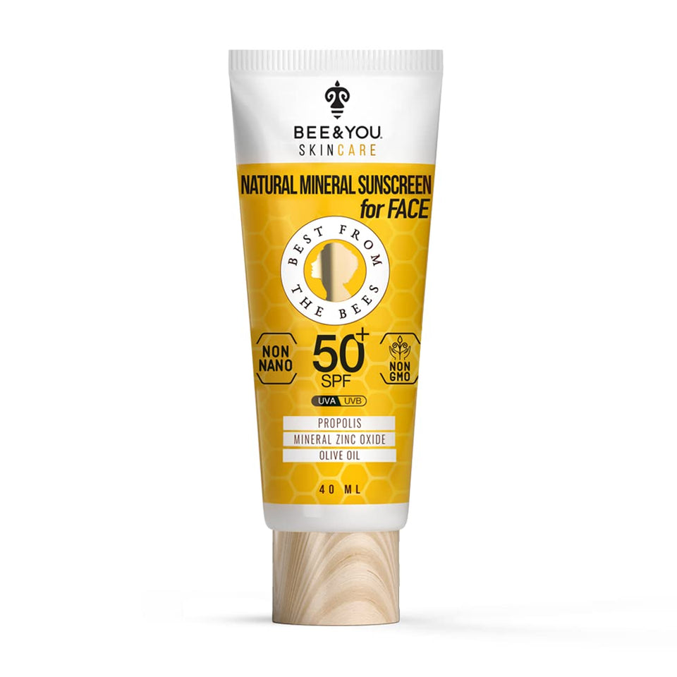 BEE & YOU front packaging showing SPF 50 and natural benefits for travel