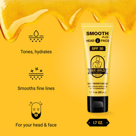 Bee Bald being applied to shaved scalp to soothe and protect