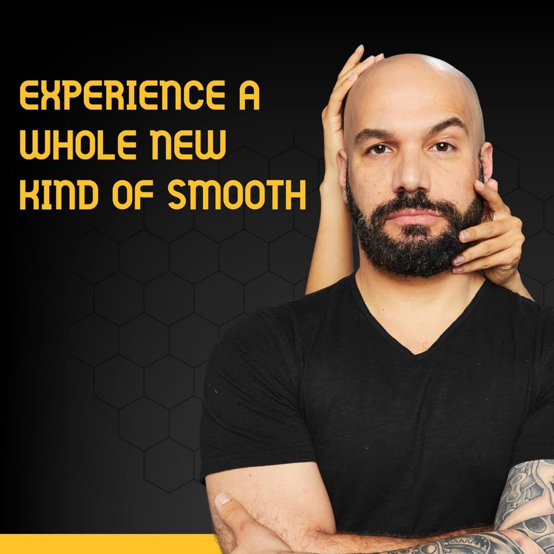 Bee Bald on bathroom counter in lifestyle setting suggesting ready-to-use grooming routine