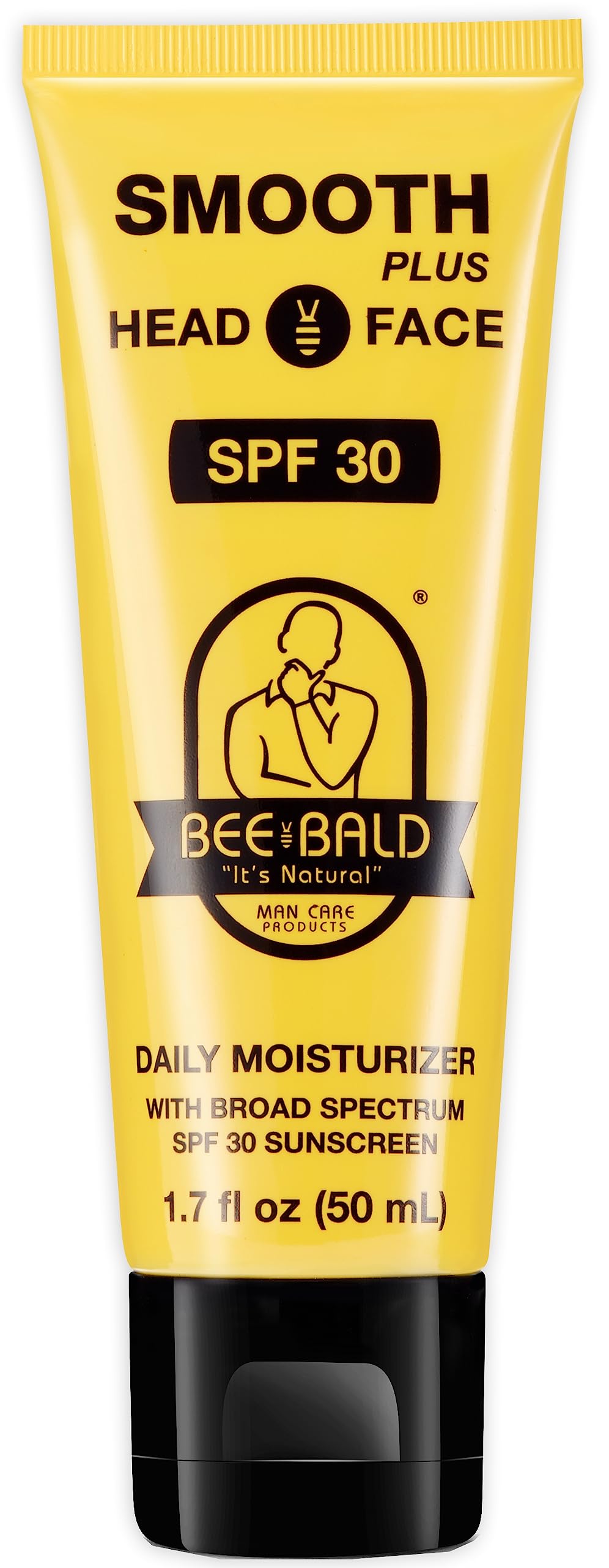 Bee Bald front packaging showing SPF 30 and compact bottle benefit