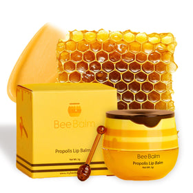 Bee Balm honey pot front label showing brand and balm benefits