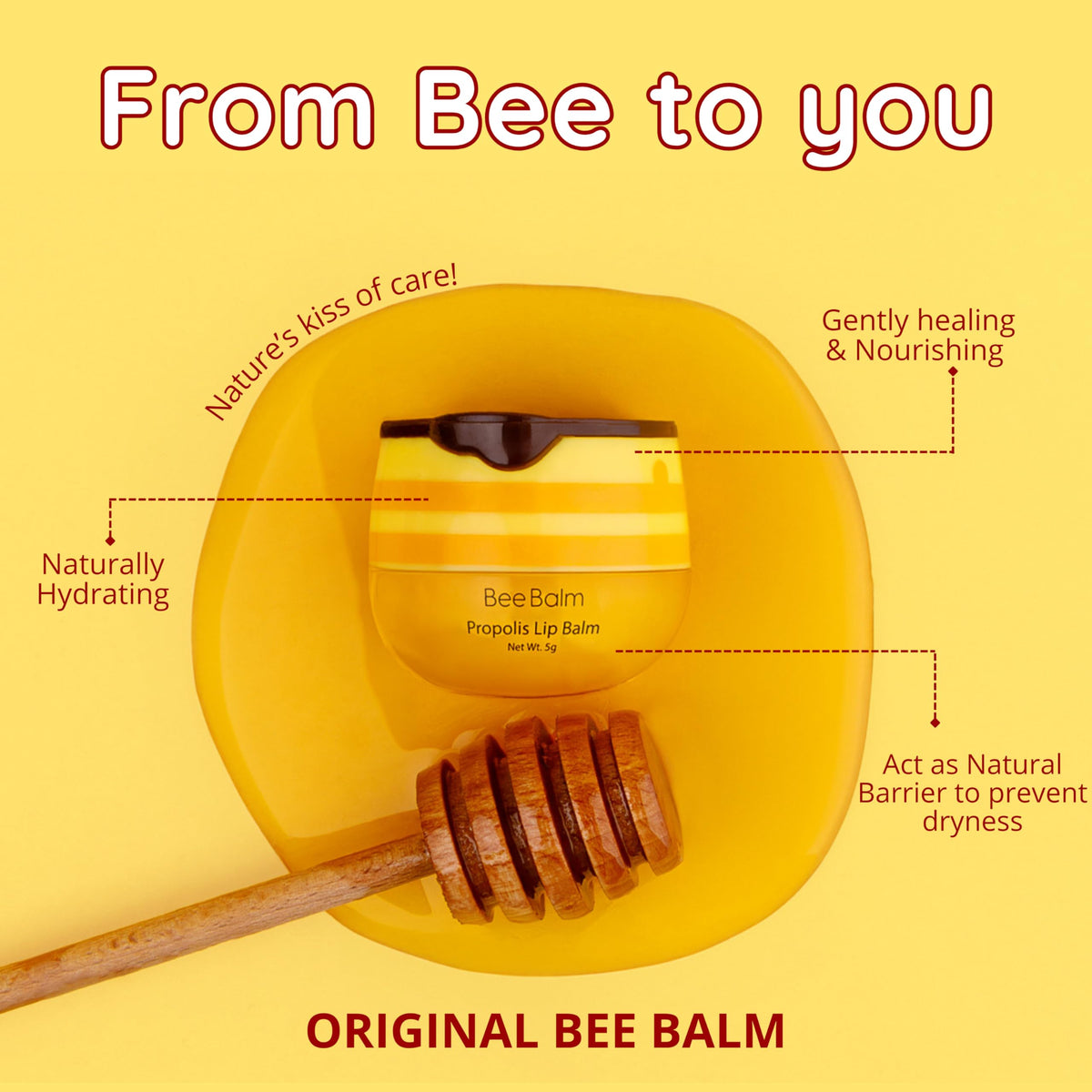 Open Bee Balm pot top-down showing rich balm consistency