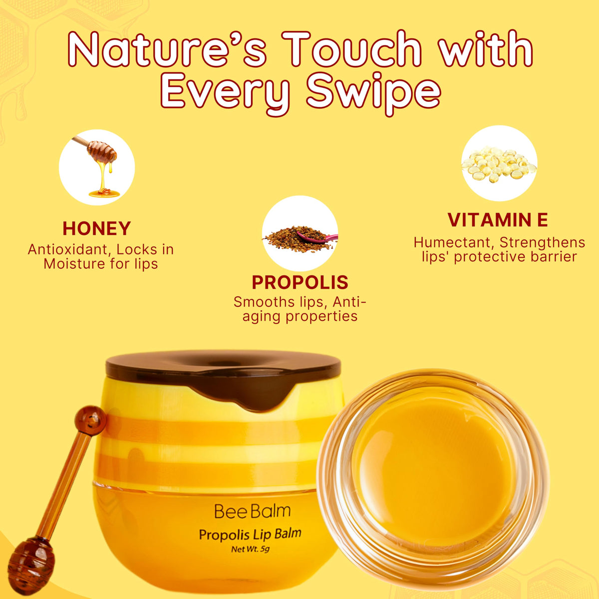 Close-up of Bee Balm texture illustrating creamy smooth hydration