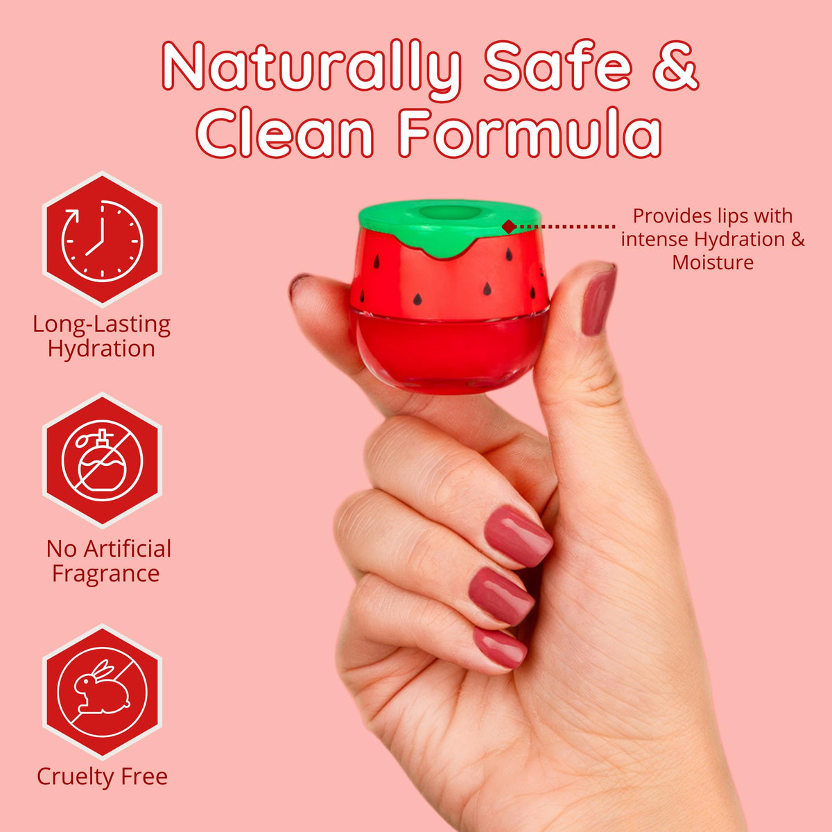 Bee Balm being applied on lips demonstrating instant hydration benefit