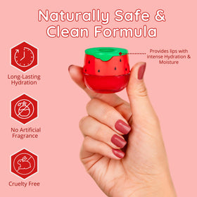 Bee Balm being applied on lips demonstrating instant hydration benefit