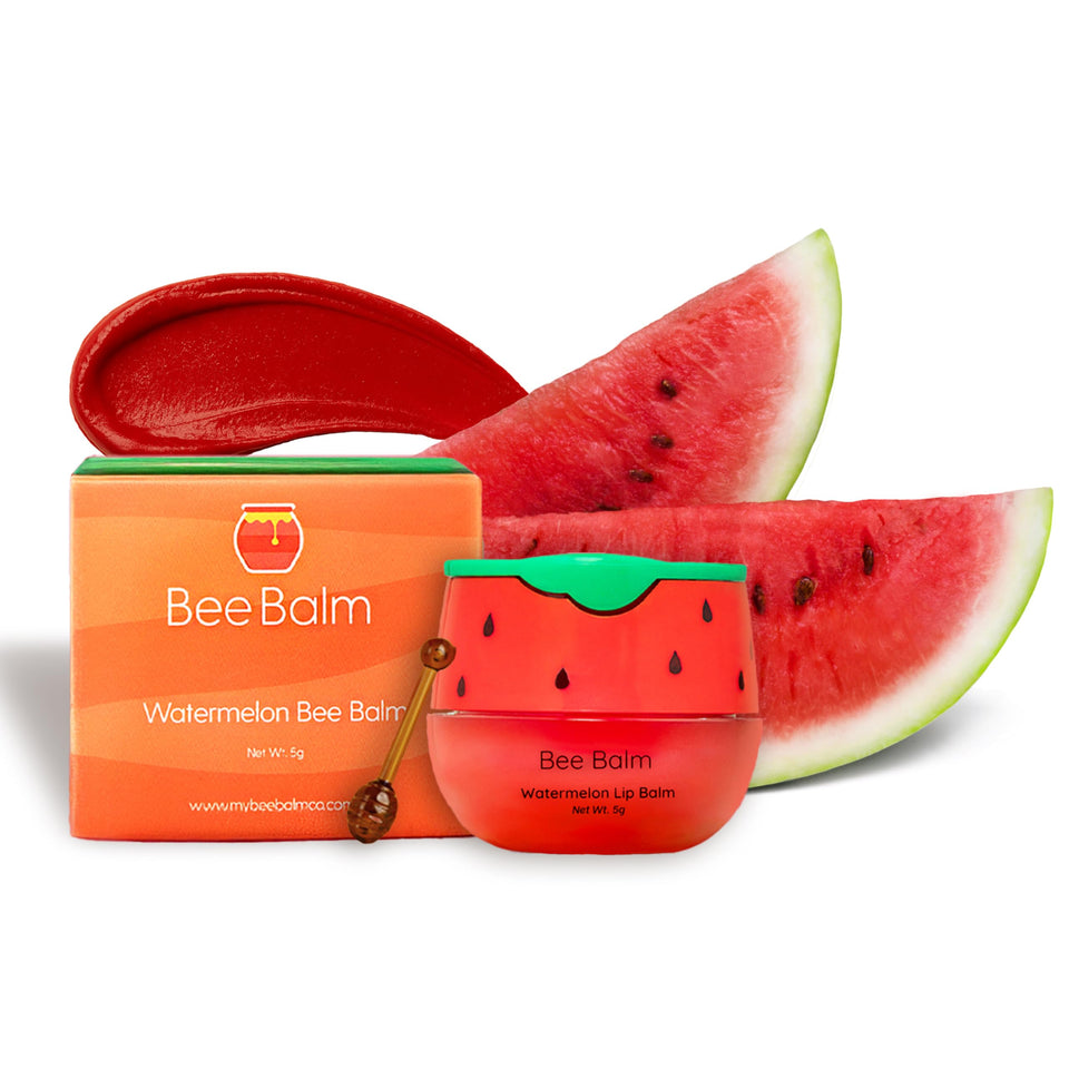 Bee Balm watermelon front pot showing compact honey pot and brand