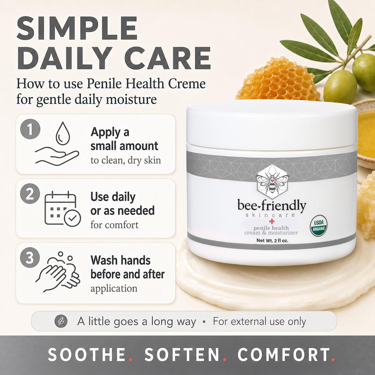 BeeFriendly jar on bathroom vanity showing easy integration into daily routine