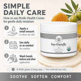 BeeFriendly jar on bathroom vanity showing easy integration into daily routine