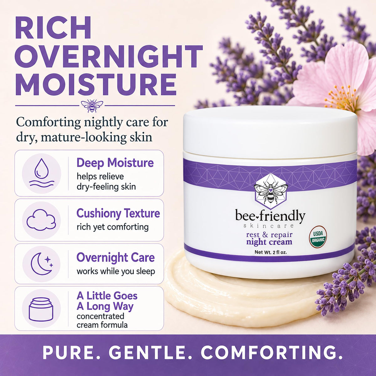 BeeFriendly 2 oz jar beside ruler showing true product scale