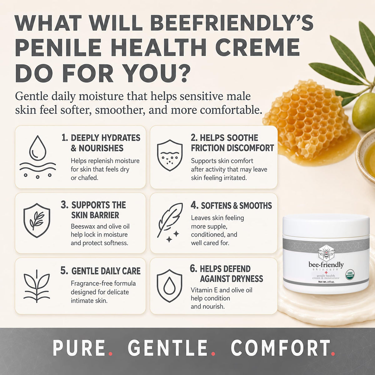 BeeFriendly open jar texture close-up revealing non-sticky creamy balm